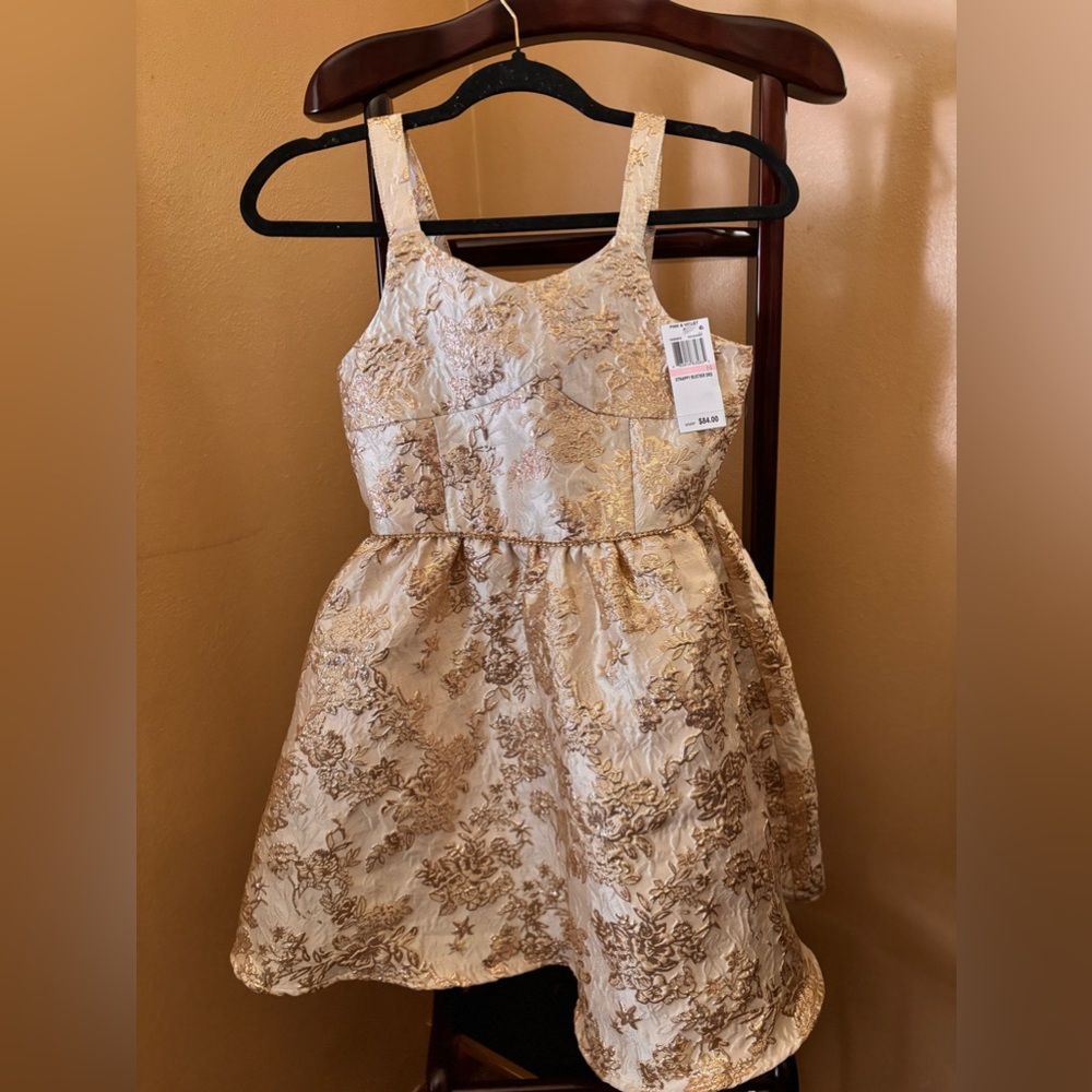 Kids gold& ivory formal dress.